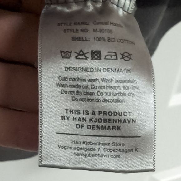 Han Kjobenhavn Charcoal Hoodie with Front Pocket - Picture 6 of 7